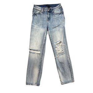 Sincerely Jules High Rise Destroyed Mom Jeans‎ in Light Wash Size 1/25